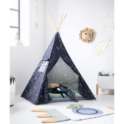 Wasbaar kindervloerkleed 85x110 cm | Raket | Multi