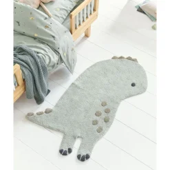 Wasbaar kindervloerkleed 95x120 cm | Dino | Groen