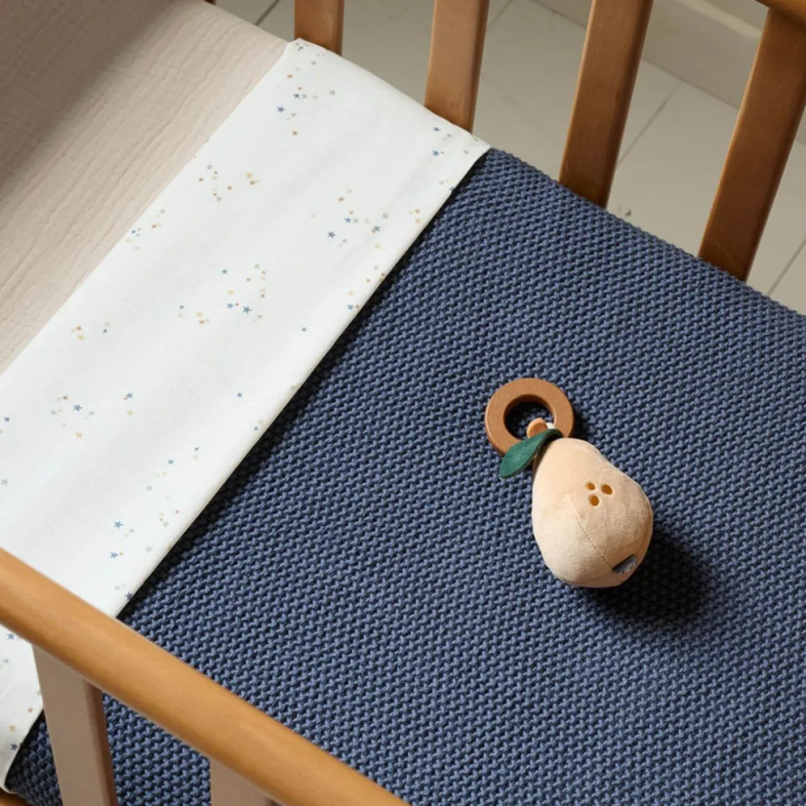 WIEGDEKEN 80 X 100 CM | DENIM BLAUW