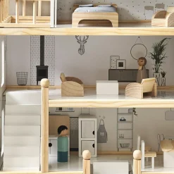 XL Houten poppenhuis incl. 19-delige meubelset | u00abLa maison d'Amu00e9lieu00bb